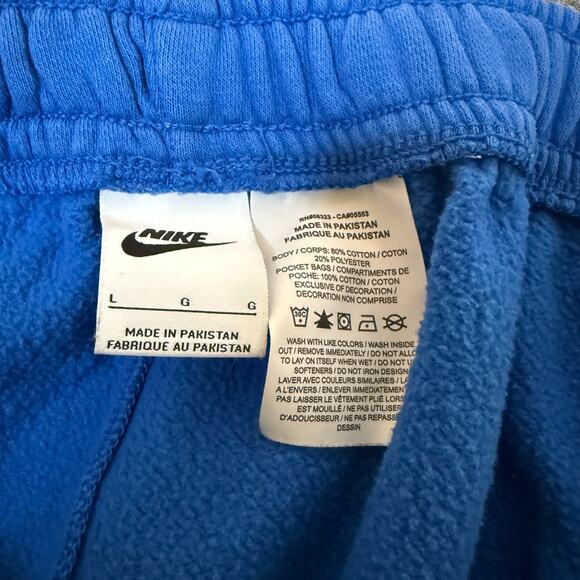 Nike Shorts Mens Large Blue Sweatshorts Just Do It Fleece Stretch Swoosh Comfort - Picture 5 of 7